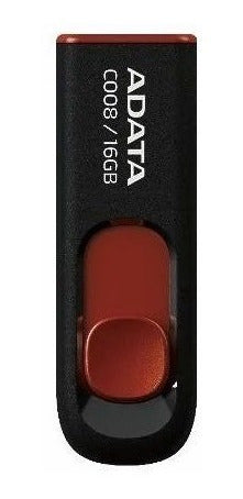 Memoria Usb Adata C008, 64gb, Usb 2.0, Negro/rojo