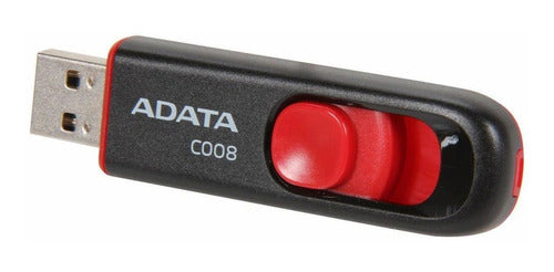 Memoria Usb Adata C008, 64gb, Usb 2.0, Negro/rojo