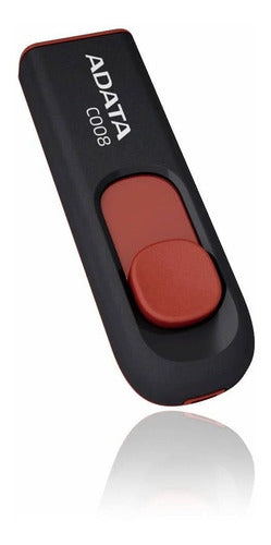 Memoria Usb Adata C008, 64gb, Usb 2.0, Negro/rojo