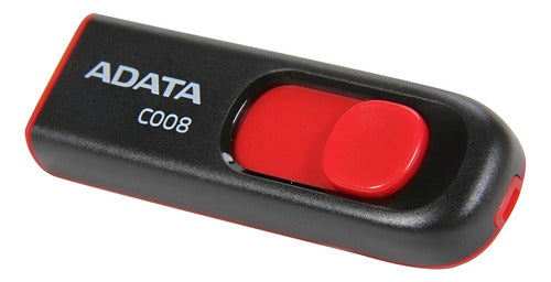 Memoria Usb Adata C008, 64gb, Usb 2.0, Negro/rojo