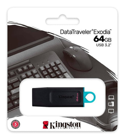 Memoria Usb Kingston Datatraveler Exodia 64gb Usb A Negro