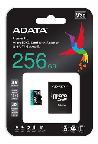 Tarjeta De Memoria Adata Ausdx256gui3v30sa2-ra1  Premier Pro Con Adaptador Sd 256gb