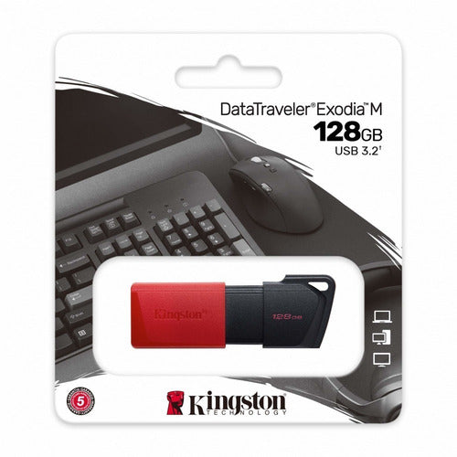 Kingston USB Data Traveler Exodia M, Capacidad: 128GB, USB 3.2 Gen 1 (DTXM/128GB)
