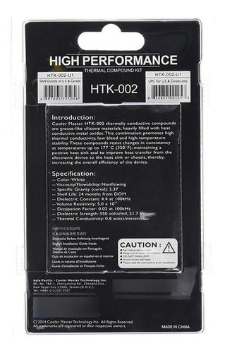 Pasta Termica Cooler Master Hight Performance Htk-002-u1 /vc