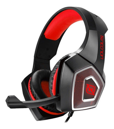 Necnon Audífonos Gamer Nbhg-dragon,alámbrico,negro/rojo