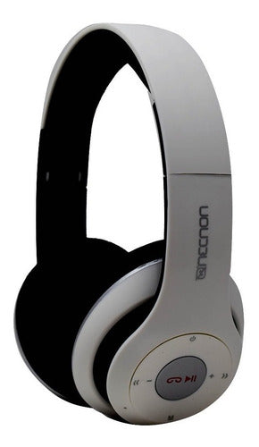 Audífonos Inalámbricos Aux Sd Fm Necnon Nbh-01r Blanco