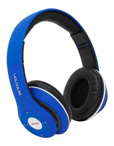 Audífonos Inalámbricos Aux Sd Fm Necnon Nbh-01r Azul
