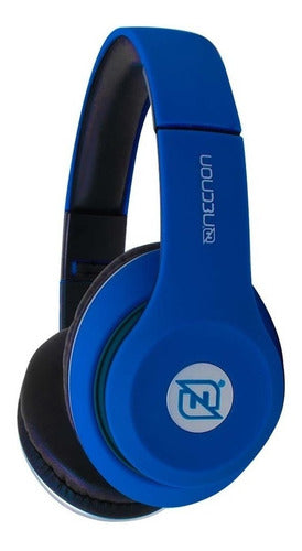 Audífonos Inalámbricos Aux Sd Fm Necnon Nbh-01r Azul