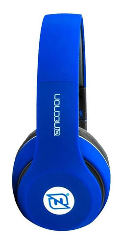 Audífonos Inalámbricos Aux Sd Fm Necnon Nbh-01r Azul