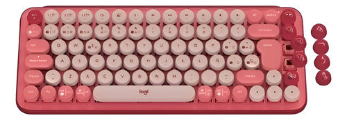 Teclado Logitech Pop Rf Inalámbrico Bluetooth Rosa (español)