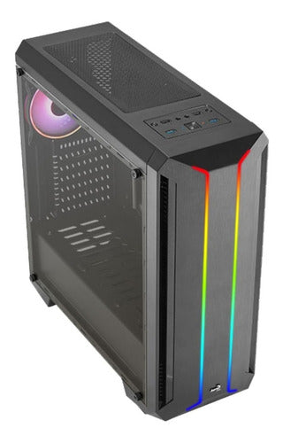 Gabinete Gamer Aerocool Skyline A Bk V2 Argb Media Torre Negro