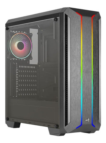 Gabinete Gamer Aerocool Skyline A Bk V2 Argb Media Torre Negro