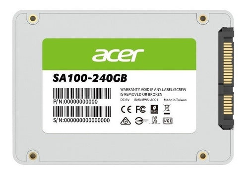 Unidad Ssd Acer Sa100 240gb Sata 2.5  560mb/s (bl.9bwwa.102)