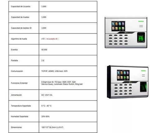 Control De Acceso Y Asistencia Zkteco Ua860 Color Blanco /v