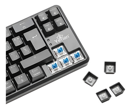 Teclado Gamer Yeyian Akil S3500 Mecánico Switch Blue Negro
