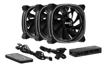 Kit 3 Ventiladores Gamer Aerocool Astro 12 Pro Rgb 120mm