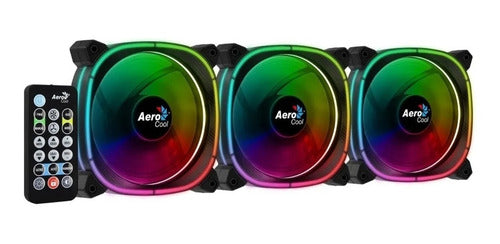 Kit 3 Ventiladores Gamer Aerocool Astro 12 Pro Rgb 120mm