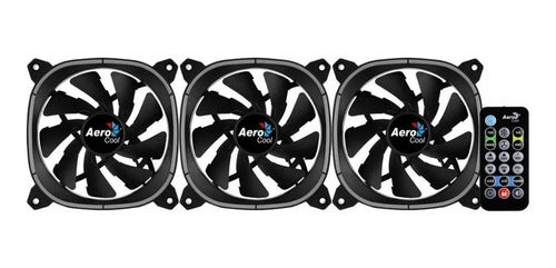 Kit 3 Ventiladores Gamer Aerocool Astro 12 Pro Rgb 120mm