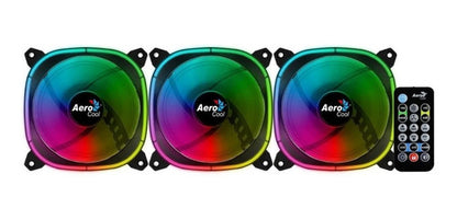 Kit 3 Ventiladores Gamer Aerocool Astro 12 Pro Rgb 120mm