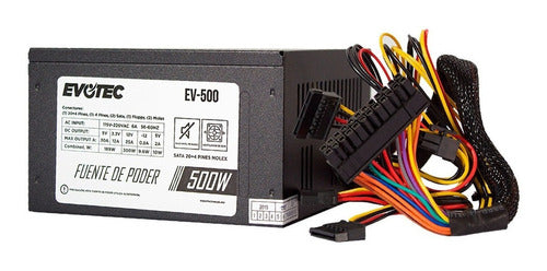 Fuente De Poder Evotec Ev-500 Atx 500w Gabevo290