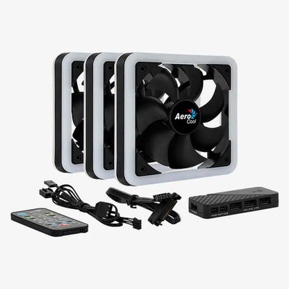 Kit 3 Ventiladores Aerocool Edge 14 Pro Argb 140mm Control