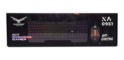Kit Teclado Y Mouse Naceb Na-0951 Alambrico Retroiluminado