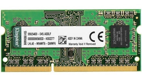 Memoria Ram Ddr3 Sodimm Kingston 4gb 1600mhz Pc3-12800 1.35v
