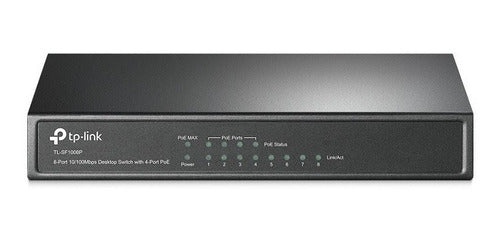 Switch 8 Puertos Tp-link Tl-sf1008p Poe Escritorio 10/100mbp