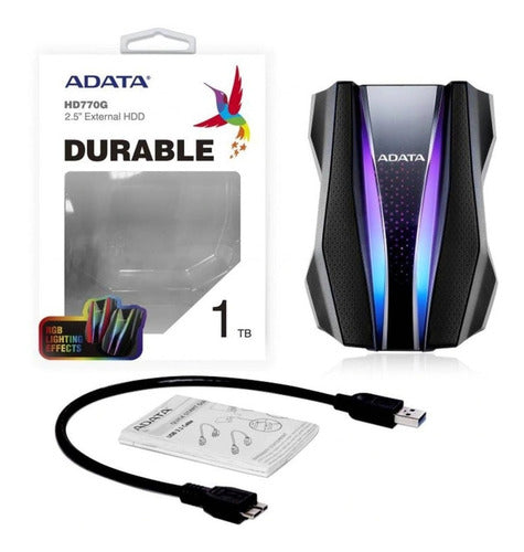 Disco Duro Externo 2.5  Rgb Adata 2tb Hd770g Negro, Grado