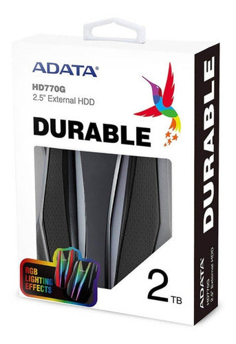 Disco Duro Externo 2.5  Rgb Adata 2tb Hd770g Negro, Grado