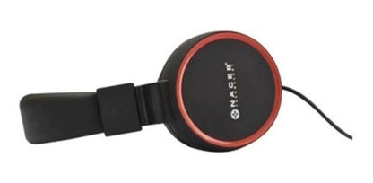 Diadema Naceb Na-0310 Microfono Alambrica 3.5mm Negro/rojo