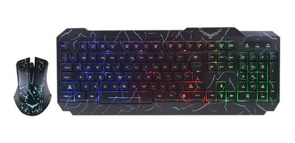 Kit Teclado Mouse Gamer Rgb Led Multimedia Naceb Usb Español