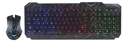 Kit Teclado Mouse Gamer Rgb Led Multimedia Naceb Usb Español