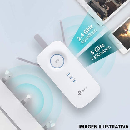 Repetidor Wifi Tp-link Re450 Ac1750 Dual Rompemuros 1300mbps