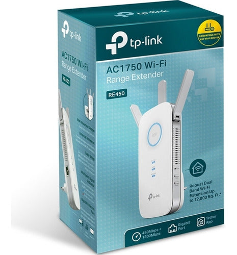 Repetidor Wifi Tp-link Re450 Ac1750 Dual Rompemuros 1300mbps