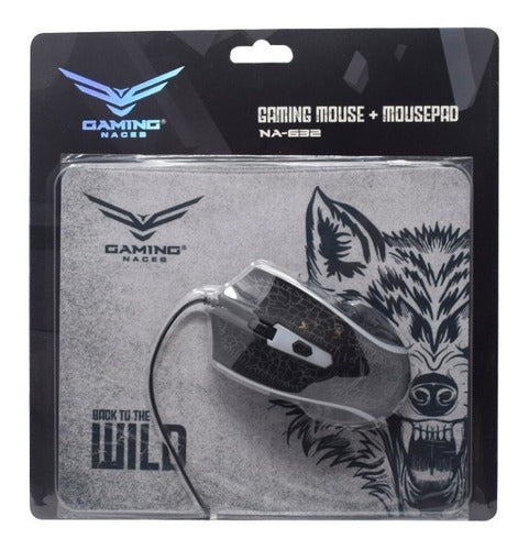 Kit Mouse Gamer Óptico Usb Alambrico Mouse Pad Naceb Na-632
