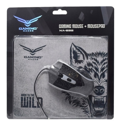 Kit Mouse Gamer Óptico Usb Alambrico Mouse Pad Naceb Na-632