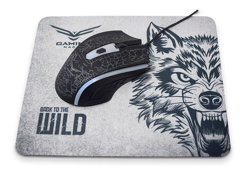 Kit Mouse Gamer Óptico Usb Alambrico Mouse Pad Naceb Na-632
