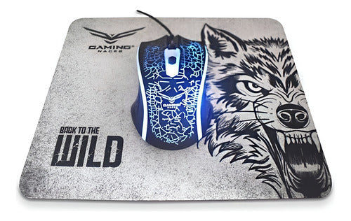 Kit Mouse Gamer Óptico Usb Alambrico Mouse Pad Naceb Na-632