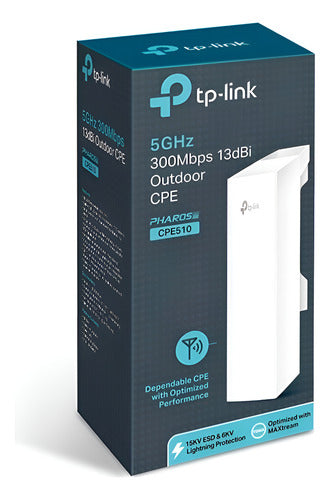Punto De Acceso Tp-link Para Exteriores Cpe510 5ghz De 13dbi