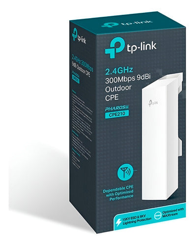 Punto De Acceso Tp-link Exterior Cpe210 2.4ghz De 9dbi