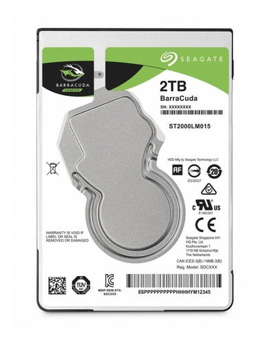Disco Duro Interno Seagate Barracuda St2000lm015 2tb Verde