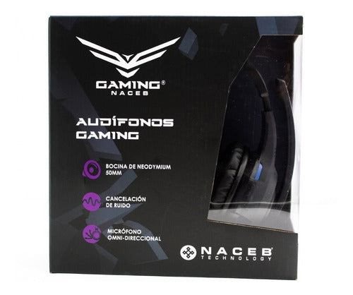 Audifonos Diadema Gamer Naceb 3.5mm