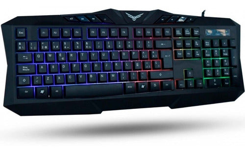 Teclado Gamer Pc Laptop Led Rgb Multimedia Naceb Ergonomico Alambrico Usb Español