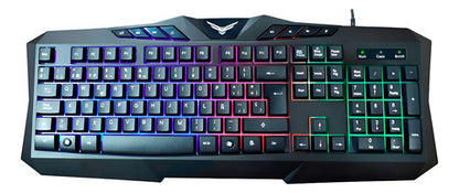 Teclado Gamer Pc Laptop Led Rgb Multimedia Naceb Ergonomico Alambrico Usb Español