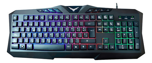 Teclado Gamer Pc Laptop Led Rgb Multimedia Naceb Ergonomico Alambrico Usb Español