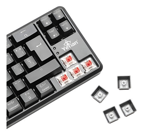 Teclado Gamer Yeyian Akil S3500 Mecánico Switch Red Negro