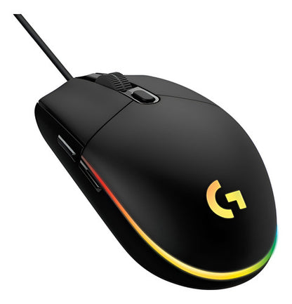 Mouse Logitech Óptico G203 Lightsync Alámbrico Usb Negro
