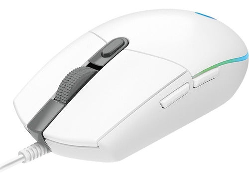 Mouse Logitech Óptico G203 Lightsync Alámbrico Usb Blanco