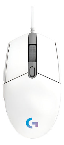 Mouse Logitech Óptico G203 Lightsync Alámbrico Usb Blanco